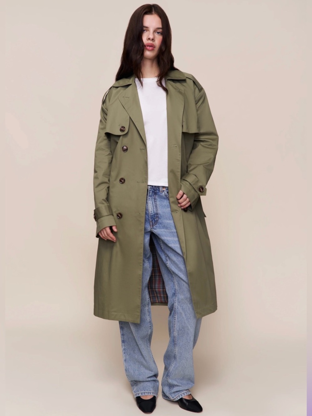 Guizio Olive Trench Coat - M